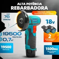 Moedor Sem Fio Portátil Serra De Mármore 2 Baterias 12/18V 1800 Miliampere