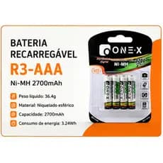 Baterias AAA/AA Recarregáveis ONEX (Pacote Com 4) | Longa Duração , Econômico E Sustentável Ni-MH De Alto Desempenho