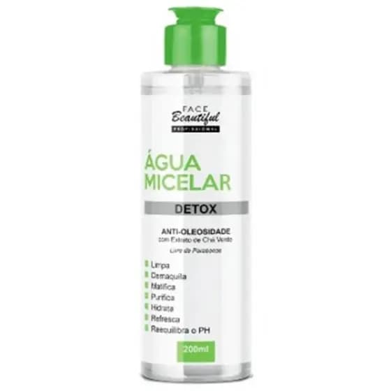 Água Micelar Detox AntiOleosidade 200ml 1Un – Face Beautiful