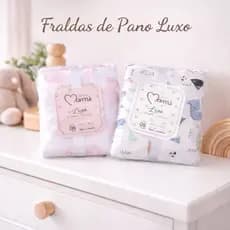 Kit 5 Fraldas ou 10 Fraldas de Pano Mami Luxo 68x68cm com Bainha 100% Algodão Menina Menino Neutro
