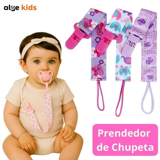 Kit 3 Prendedores Clipe Chupeta Bico para Bebe Buba, Mam, Avent Universal Menina
