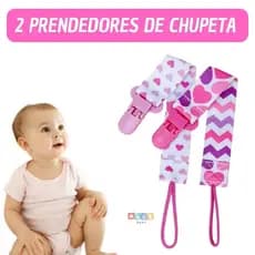 Kit Com 2 Prendedores De Chupeta Bico Original Modelo Universal Para Bebê Baby Menina