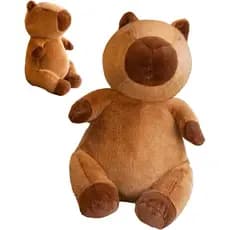 Capivara Pelúcia Marrom 30 Cm Altura Fofinha Sentada
