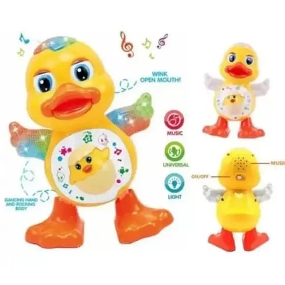 Pato Dançante Brinquedo Musical Dança Anda Mexe Luz E Som