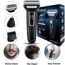 Barbeador Aparador Kemei 3 Em 1 Nariz Barba Corpo Km-6558