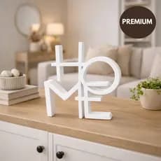 Letreiro Decorativa HOME Minimalista para Mesa e Estante Preto ou Branco 12cm