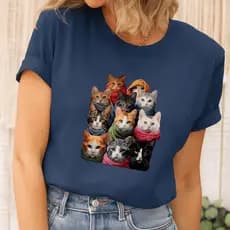 Camiseta Gatinhos Gato Gatos Juntos Blusa Camisa Algodão Premium Tecido 30.1