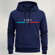 Moletom Canguru Estampa Duas Faixa Com Capuz Bolso Blusa de Frio Manga Longa Agasalho Abrigo Algodão