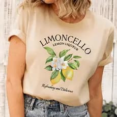 Camiseta Feminina Limoncello Drink Lemon T-Shirt 100% Algodão Tendência Moda Feminina