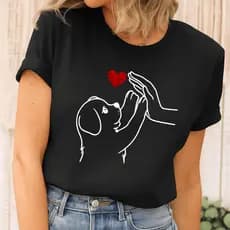 Camiseta Feminina Estampado com Love Dog