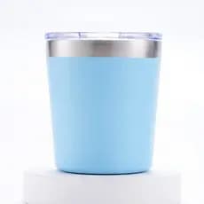 Copo térmico bebidas quentes  evita o de vazamentos de aço inoxidável chope rosa claro várias cores, 240ml, com tampa