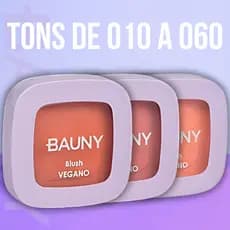 Blush Compacto facial Bauny Alta Fixação Acabamento Matte Controla a oleosidade Rosto