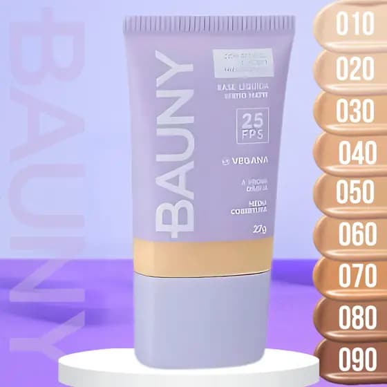 Base Matte Líquida BAUNY Reduz Linhas de Expressão Diminui os Poros