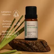 Óleo Essencial Lemongrass 10ml Via Aroma – Relaxa, Purifica e Reduz o Estresse