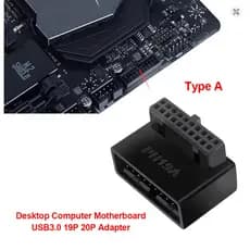 Adaptador USB 3.0 Interno 20 Pinos 90 Graus | Extensor / Conversor para Placa-mãe