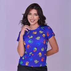 Tshirts Blusa Feminina Estampada Manga Curta Moda Premium Autismo Moderna Elegante
