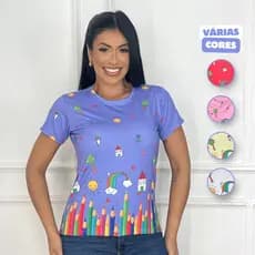 Tshirt Blusa Baby Look feminina premium Áreas da Educação Professora Pedagoga