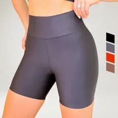 Short Fitness Feminino Suplex Academia Cós Alto Sem Bolso Confortável Variadas Cores Treino