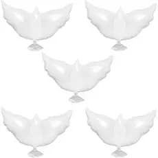 Kit 5 Balão Pomba Branca Festa Casamento 60cm