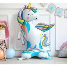 Balão Metalizado Unicornio Corpo 3D Com Base 120cm - Festa