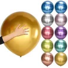 Balão Bexiga Latex Metalizado 50 Unidades 18 Polegadas