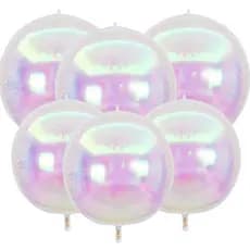 Kit c/5 Balão Orbz 4D Nacarado Festa Decoração Furta cor iridescent 60" Polegadas 150cm