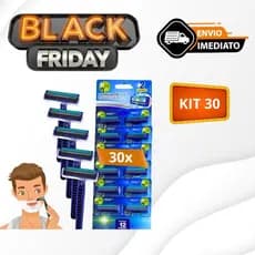 Kit 30 Gilete Presto Barba Profissional Aparelho Barbear 2 Laminas Barbeador Barba Cabelo Bigode