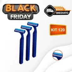 Kit 120 Gilete Presto Barba Profissional Aparelho Barbear 2 Laminas Barbeador Barba Cabelo Bigode
