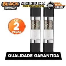 Moedor de Sal e Pimenta Manual Ajustável Inox Cozinha Temperos Doméstico