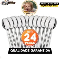 Jogo de Talheres 24 Colheres de Mesa Restaurante Cozinha Talher Jantar Loja Hotel