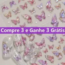 【Compre 3 e Ganhe 3 Grátis】1Pcs Adesivos De Unhas 3d De Borboleta, Acessórios De Decoração De Unhas Diy