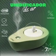 Umidificador De Ar Difusor Óleos Essenciais De Abacate 200ML USB Com Luz Noturna