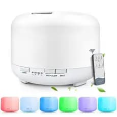 500ML Umidificador Difusor Aromatizador Luz LED De 7 Cores Com Controle Remoto