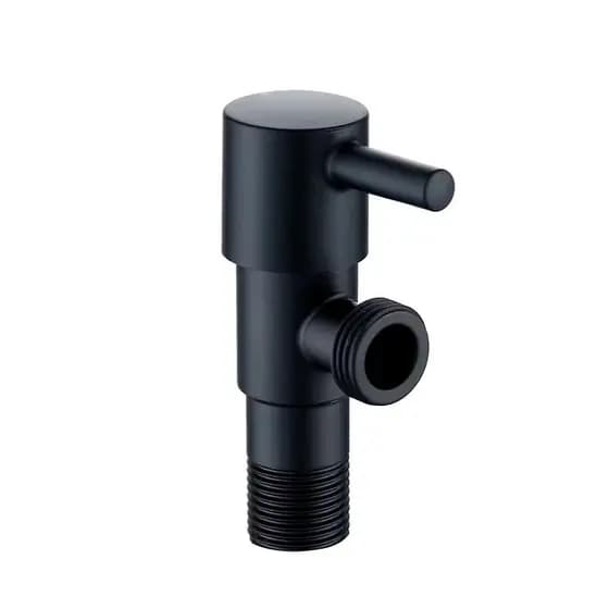 Registro em Metal 1/4 de Volta e Saida de 1/2 Preto Fosco Super Luxo 14815B