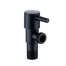 Registro em Metal 1/4 de Volta e Saida de 1/2 Preto Fosco Super Luxo 14815B