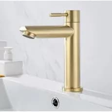 Torneira Baixa Dourada Escovada em Aço Inox304 15695