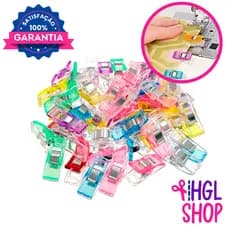 Kit 50 Clipes de Costura Coloridos – Prendedor de Tecido para Patchwork, Costura, Artesanato, Festa e Decoração