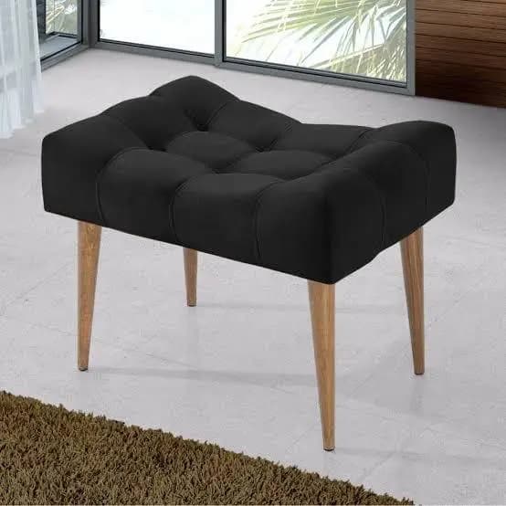 Puff Requinte Para Apoio de Pés - Suede Preto