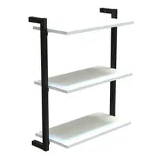 Prateleira Suspensa MDP Branco e Preto D7 Home D-7002 40x55cm