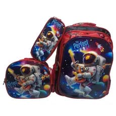 Mochila Escolar Astronauta Infantil Menino - Kit 3 em 1 com Lancheira Térmica e Estojo