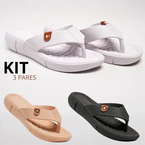 Combo 1 2 e 3 Pares Tamanco Feminino Modal Passeio