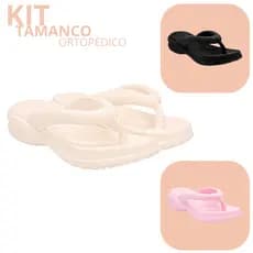 Kit Chinelo Feminino Tamanco Ortopédico Macio Leve Confortável