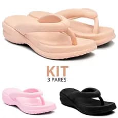 Combo 1 2 e 3 Pares Tamanco Feminino  Macio Leve Ortopédico Confortável