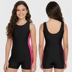 Maiô Macaquinho Infantil Juvenil Feminino Para Natação e Hidroginástica Moda Praia em Suplex do 4 ao 16 proteção UV50+