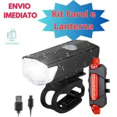 Kit Lanterna e Farol Bicicleta Bike Luz Ultra Led a Prova D'Água