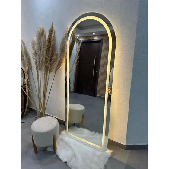Espelho Base Reta Com Led Jateado 115cm x 60cm 150cm x 60cm 170cm x 70cm Quarto Sala Salão Loja