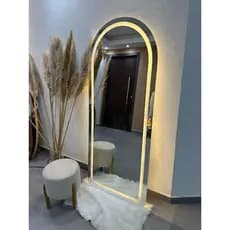Espelho Base Reta Com Led Jateado 115cm x 60cm 150cm x 60cm 170cm x 70cm Quarto Sala Salão Loja