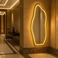 Espelho Flame Led  Jateado Bivolt Touch Grande Casa Quarto Salão Loja Hall Lançamento Promoção Corpo Inteiro Led Touch