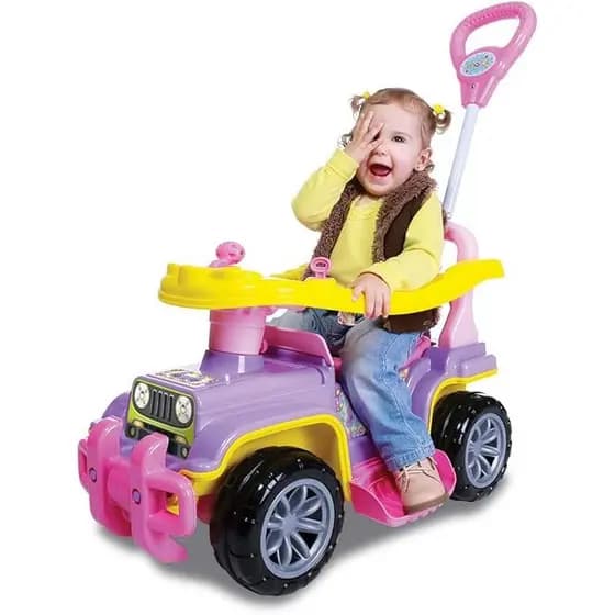 Carrinho Jip Jip Motoca Andador maral guidão direcional multicolor Quadriciclo Infantil Haste - Maral Brinquedos