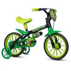 Bicicleta Infantil Aro 12 Nathor  Para Crianças de 2 a 5 Anos Menino e Menina Rodinhas P/ Equilíbrio